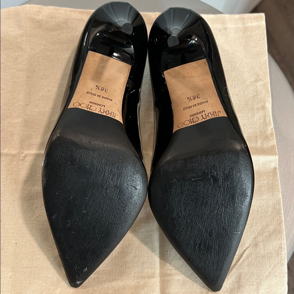Jimmy Choo Abel Black Patent Stiletto Pump Size 38.5 - Picture 7 of 10
